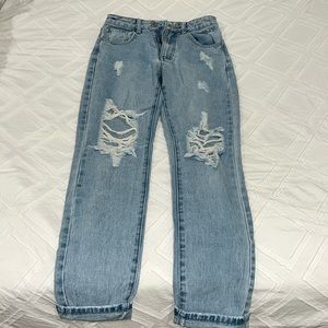 Princess Polly light wash denim jeans